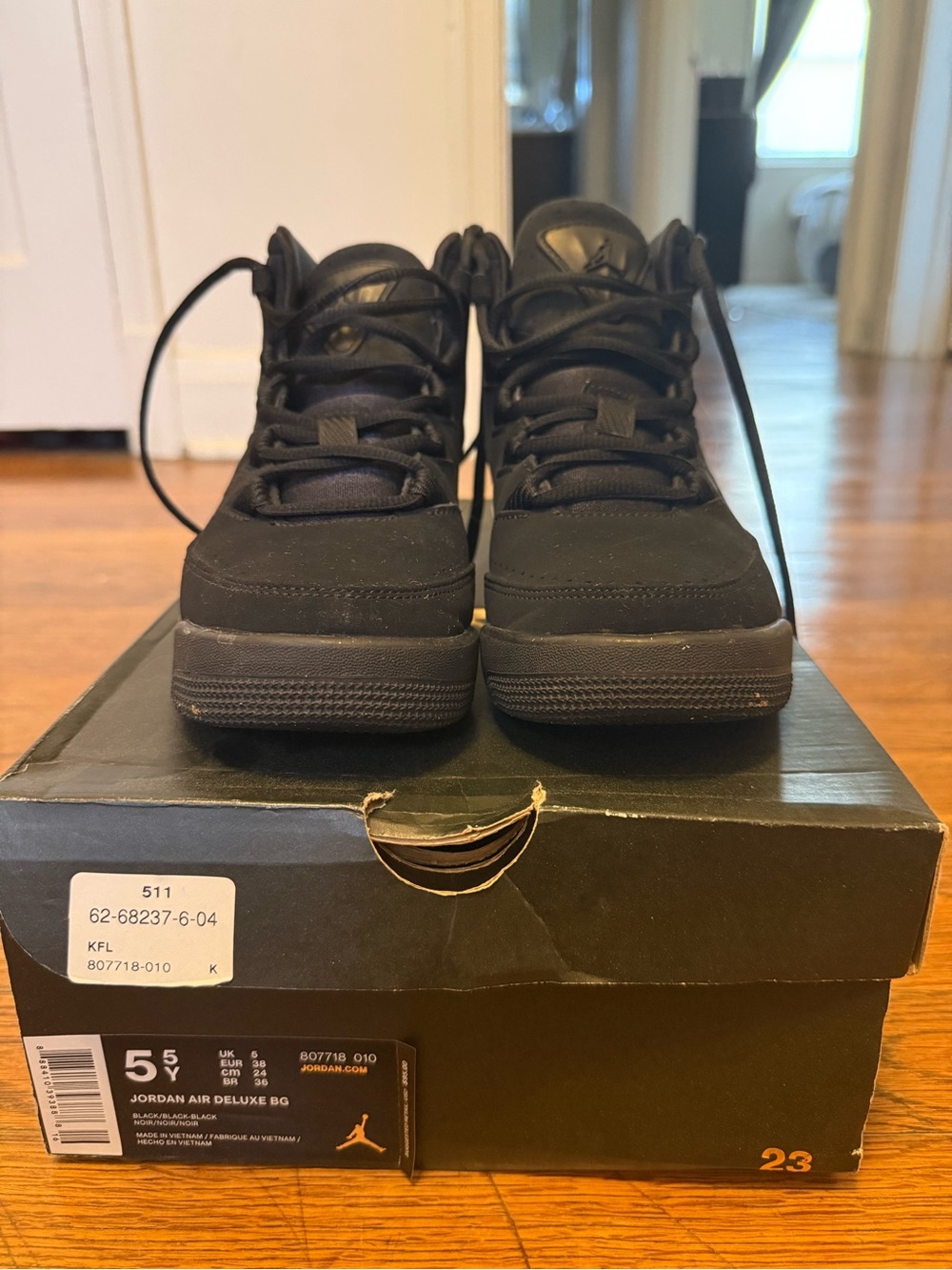 Jordan Kids' All Black High-Top Sneakers